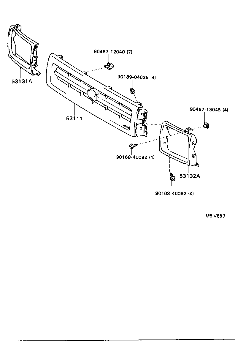 53111-89134 GRILLE, RADIATOR product image