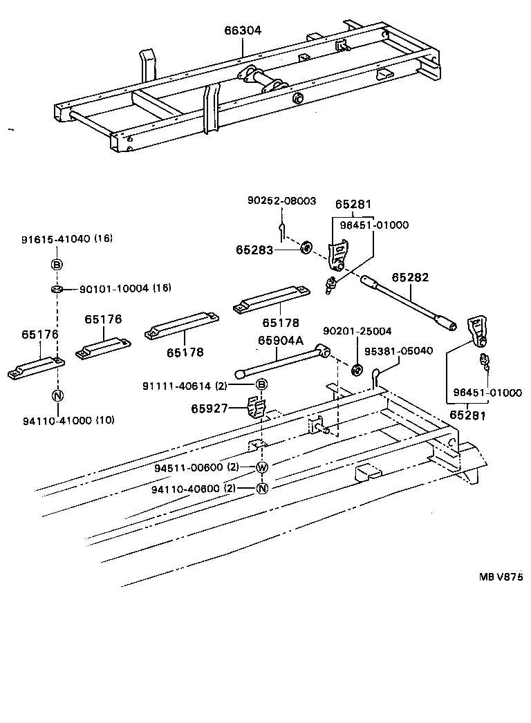 65904-93200 BAR SUB-ASSY, VESSEL STAND product image