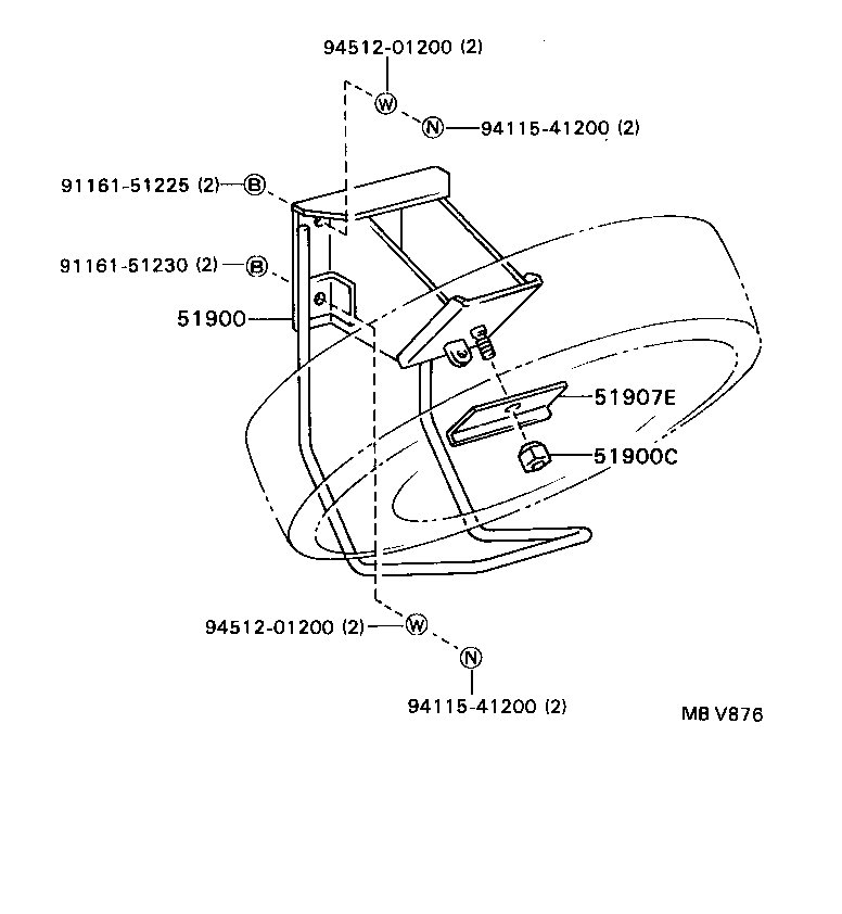 51900-93201 CARRIER ASSY, SPARE WHEEL product image