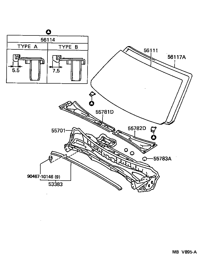 53383-30110 SEAL, HOOD TO COWL TOP product image