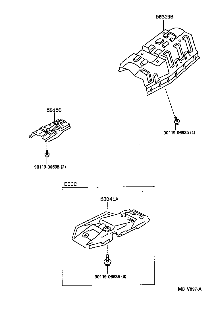 58321-30090 INSULATOR, REAR FLOOR HEAT, NO.1 product image