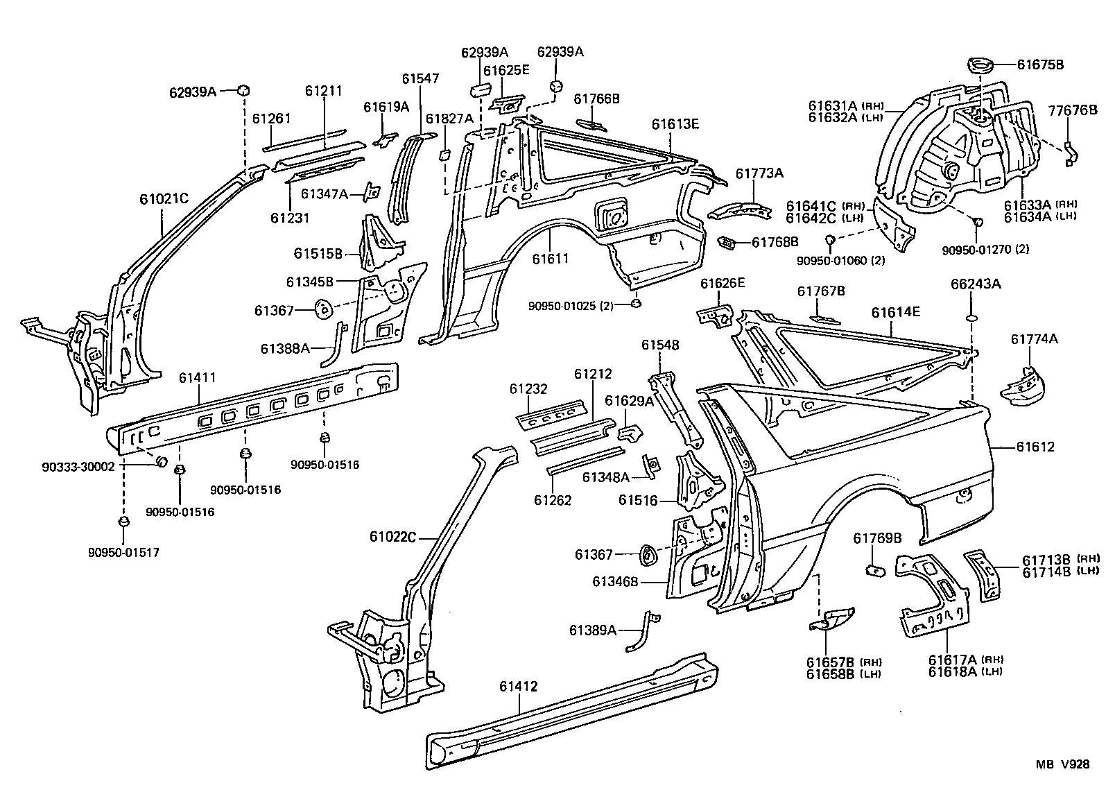 61602-1B919 PANEL, QUARTER, LH product image