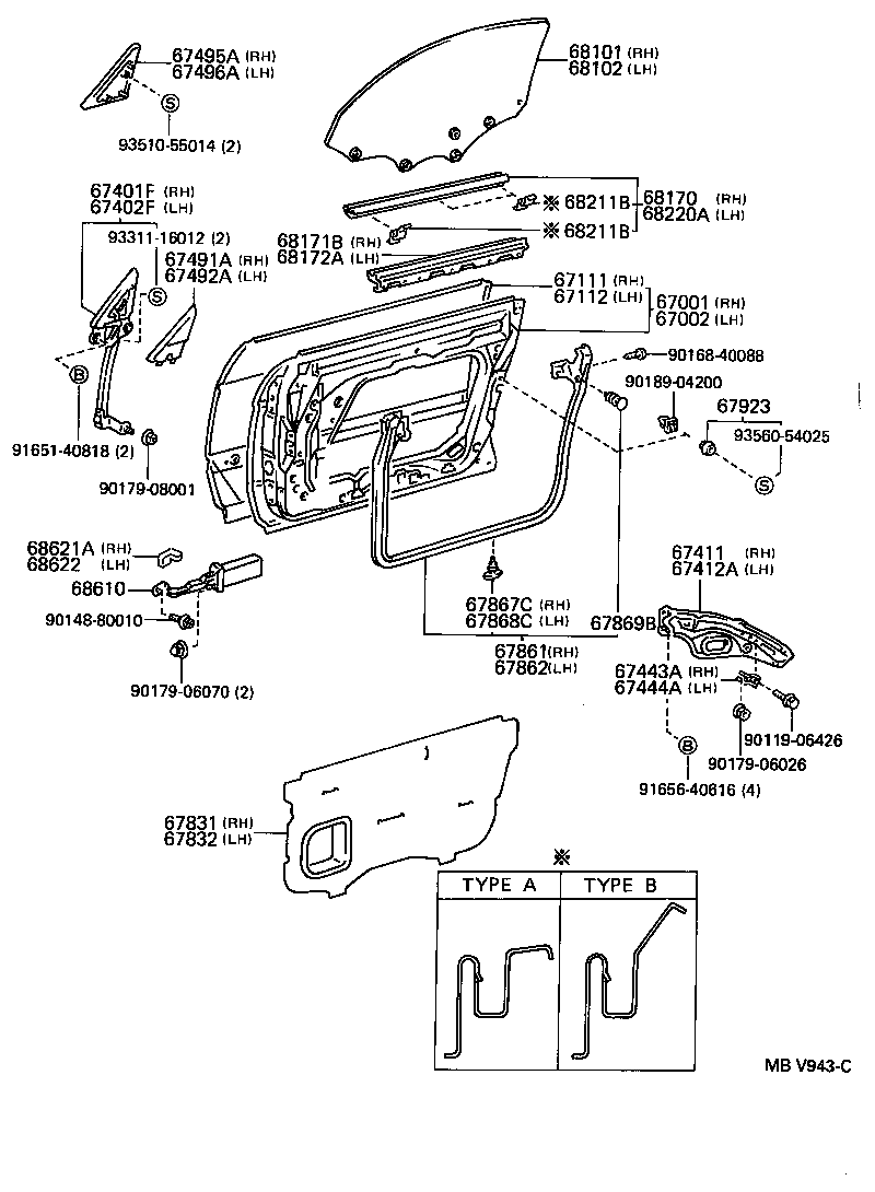 67862-30210 WEATHERSTRIP, FRONT DOOR, LH product image