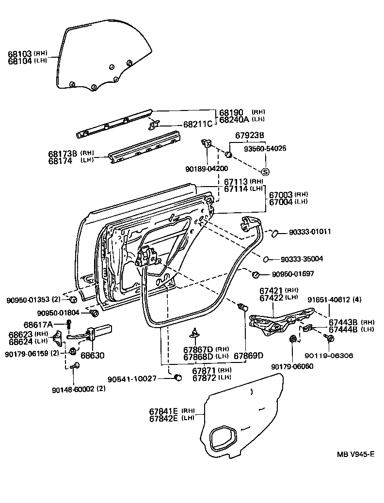 67004-30360 PANEL SUB-ASSY, REAR DOOR, LH product image