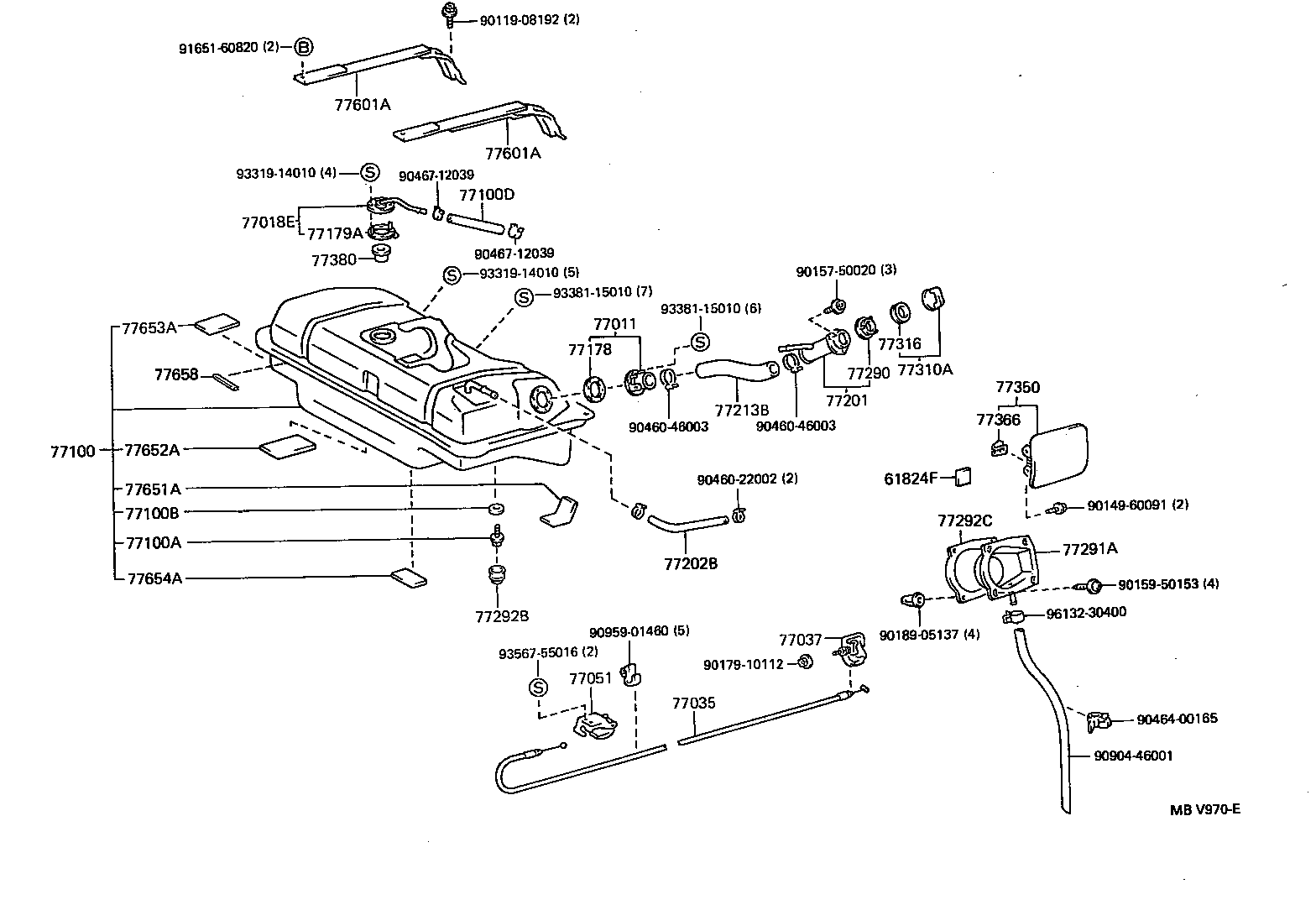 77030-30040 LOCK SUB-ASSY, FUEL FILLER OPENING LID product image