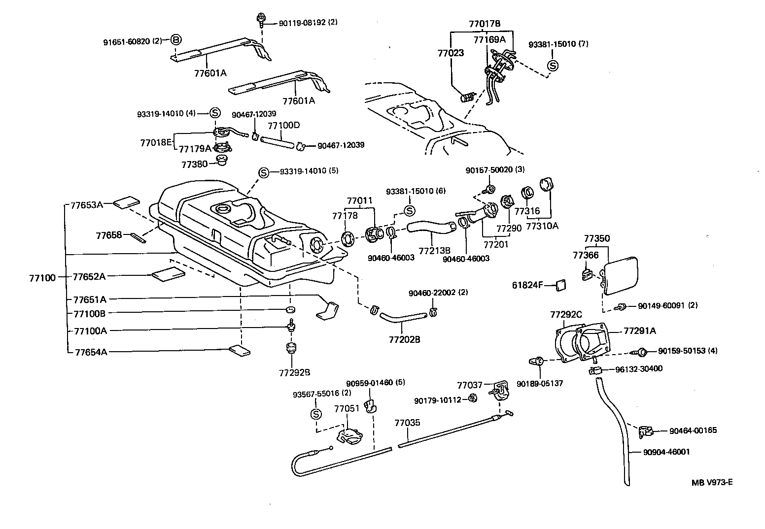 77030-30040 LOCK SUB-ASSY, FUEL FILLER OPENING LID product image