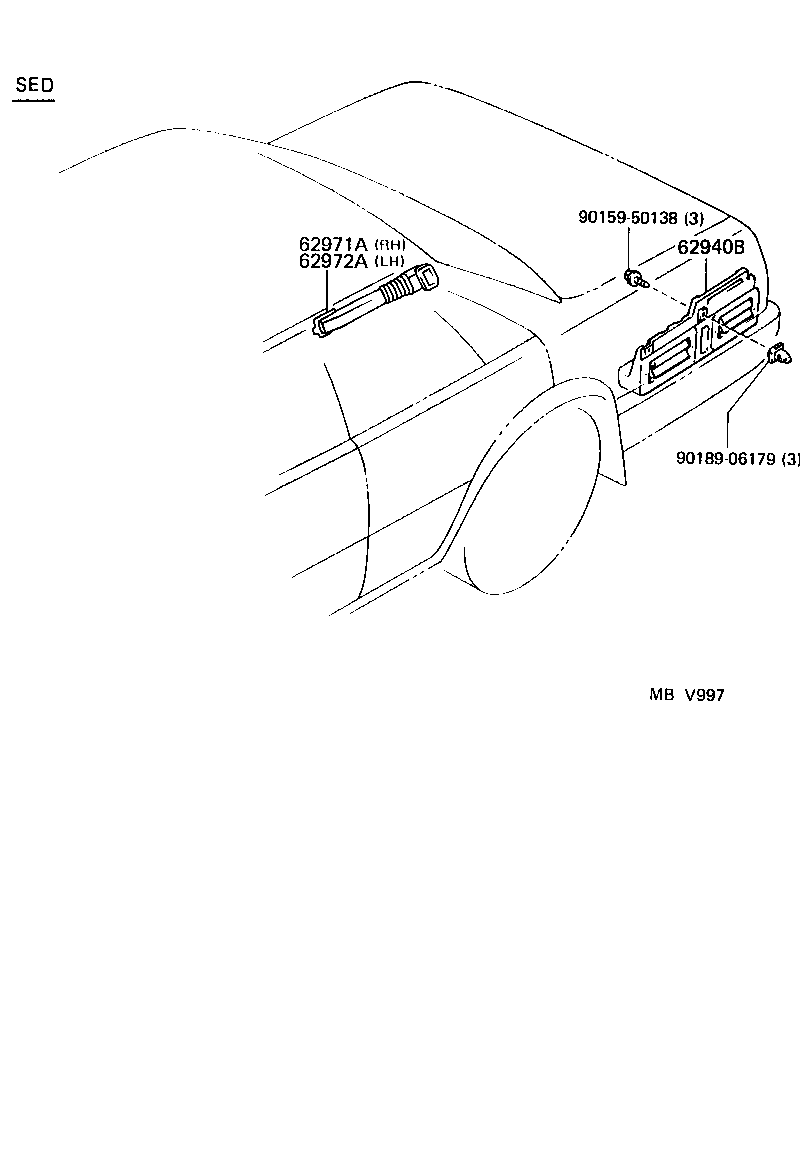 62971-30090 DUCT, ROOF SIDE AIR, NO.1 RH product image