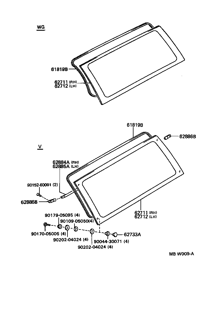 62071-31030 GLASS, QUARTER WINDOW, RH product image