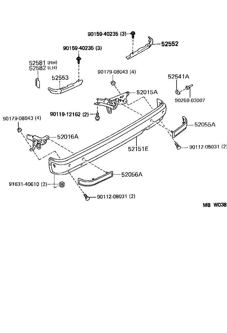 52023-30180 REINFORCEMENT SUB-ASSY, REAR BUMPER product image