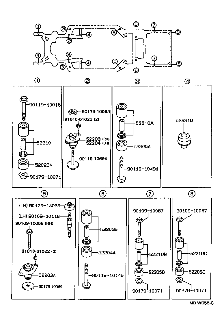52203-30060 CUSHION SUB-ASSY, REAR FRAME product image