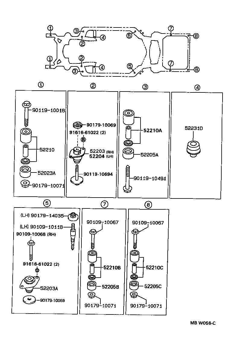 52203-30060 CUSHION SUB-ASSY, REAR FRAME product image