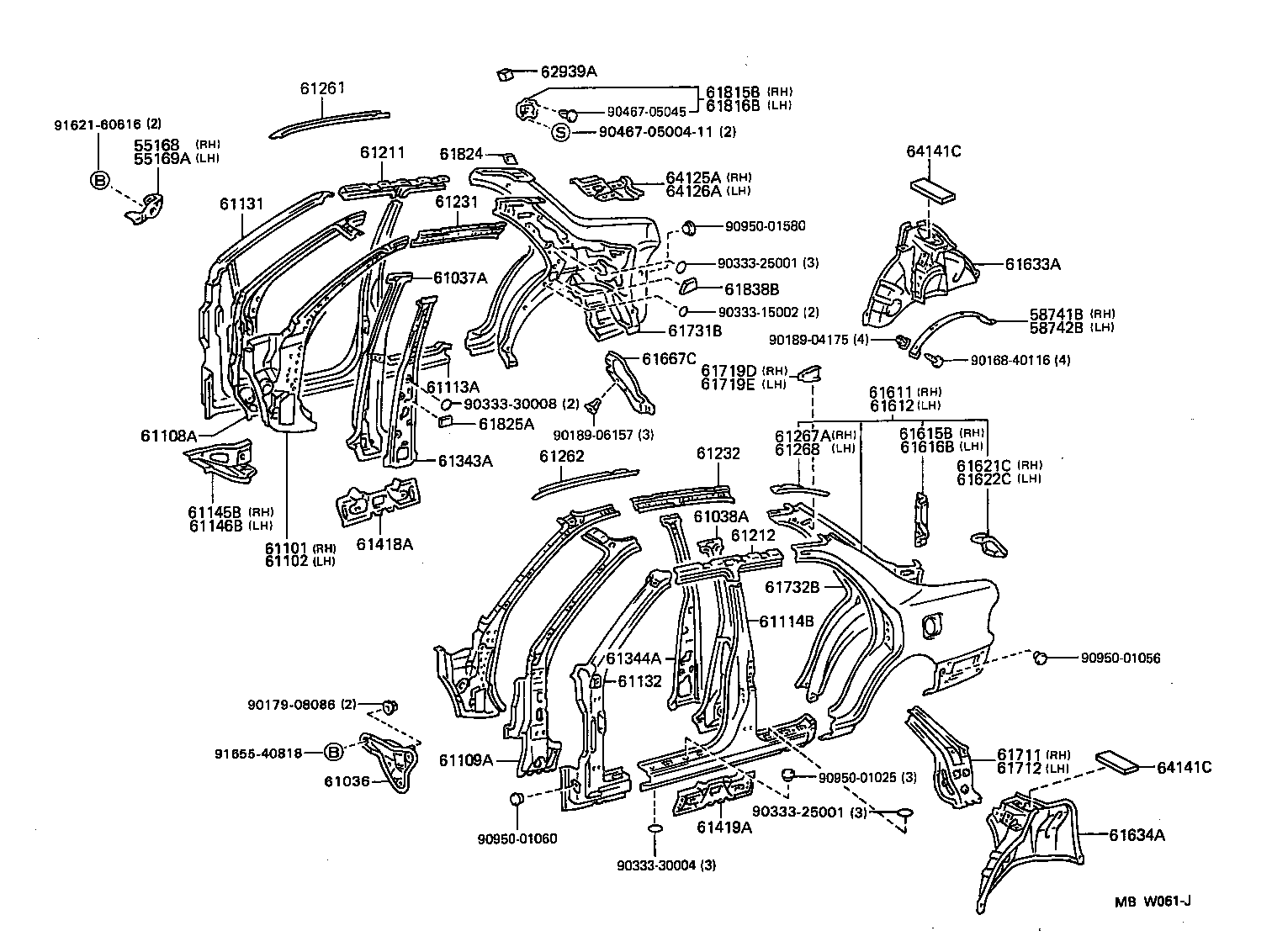 61707-33010 BRACKET, UPPER BACK PANEL, RH product image