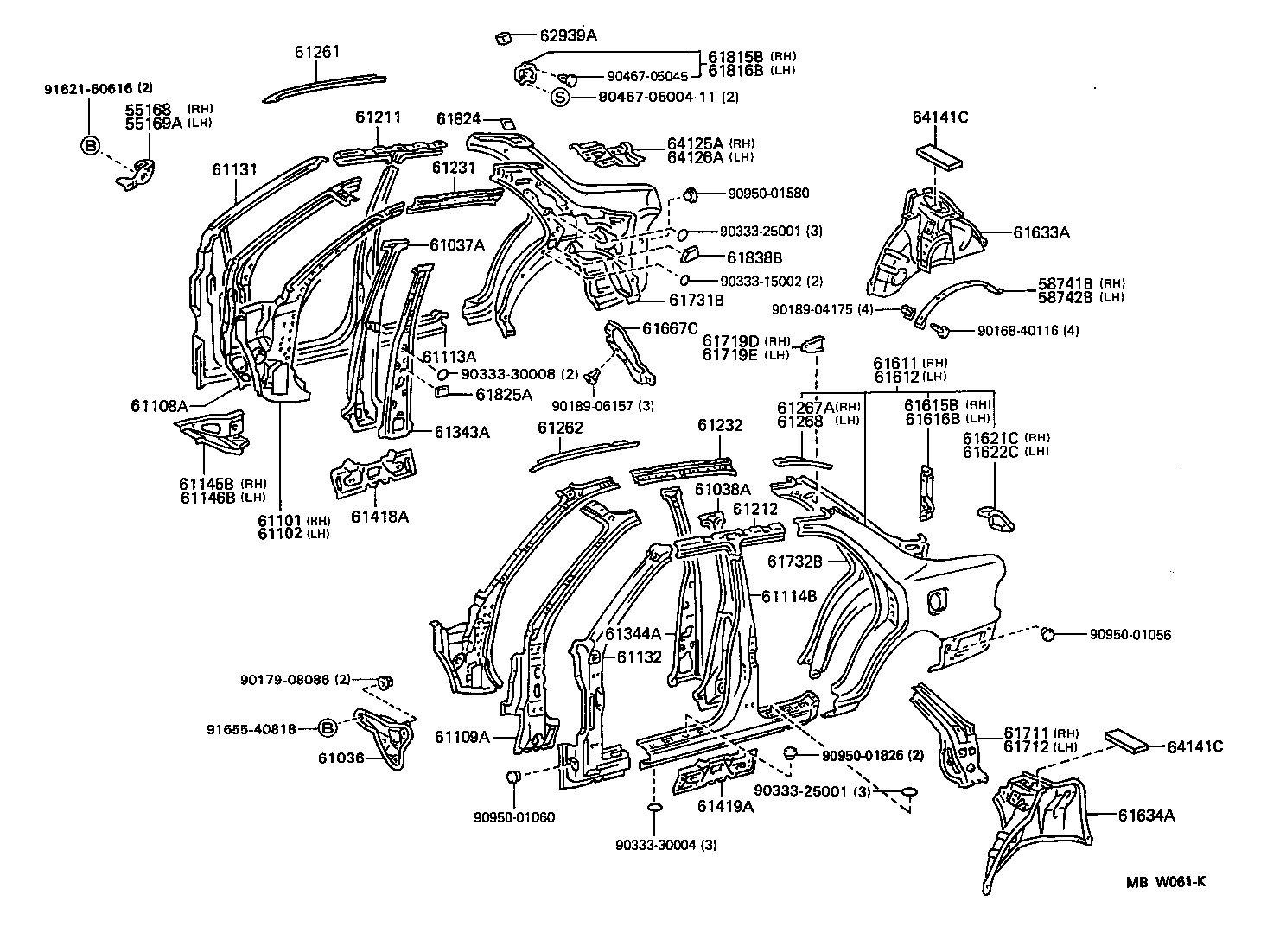 61601-33905 PANEL, QUARTER, RH product image