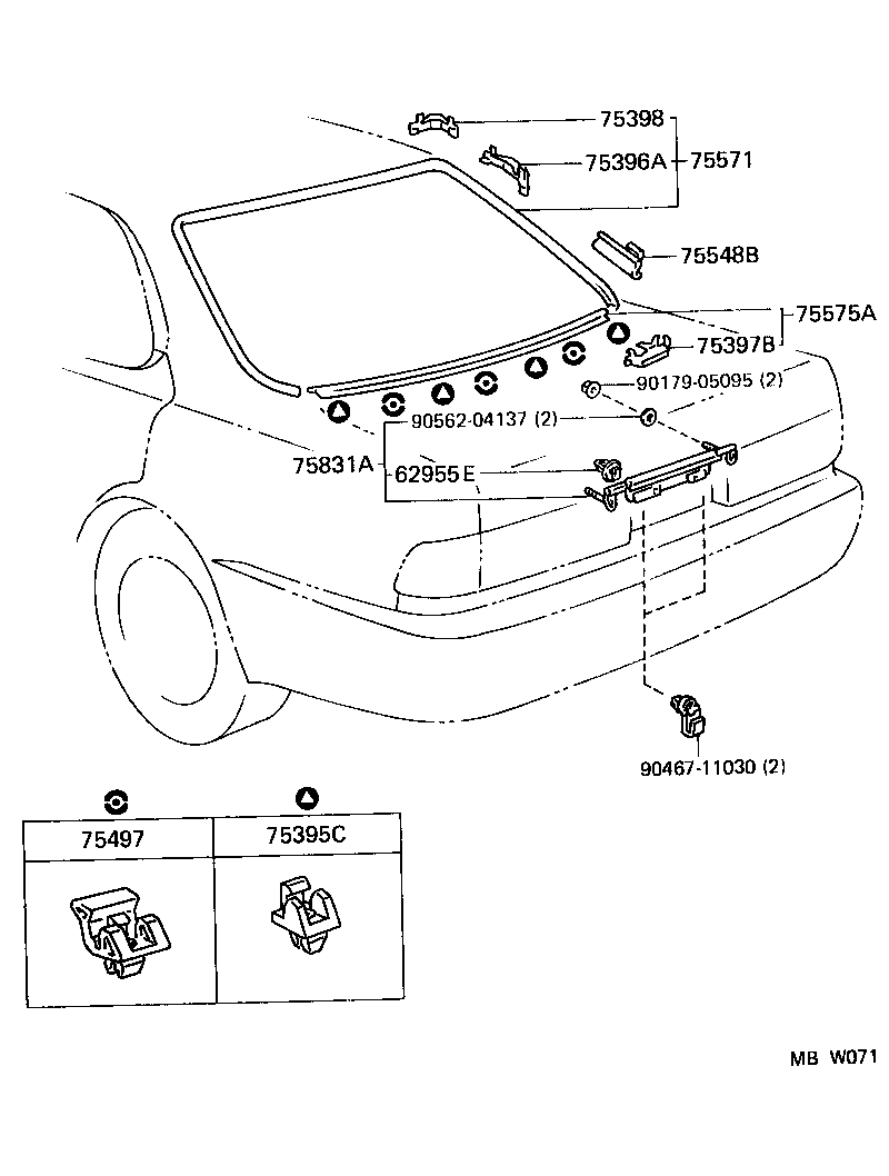 75507-33020 MOULDING, BACK WINDOW, OUTSIDE LOWER product image