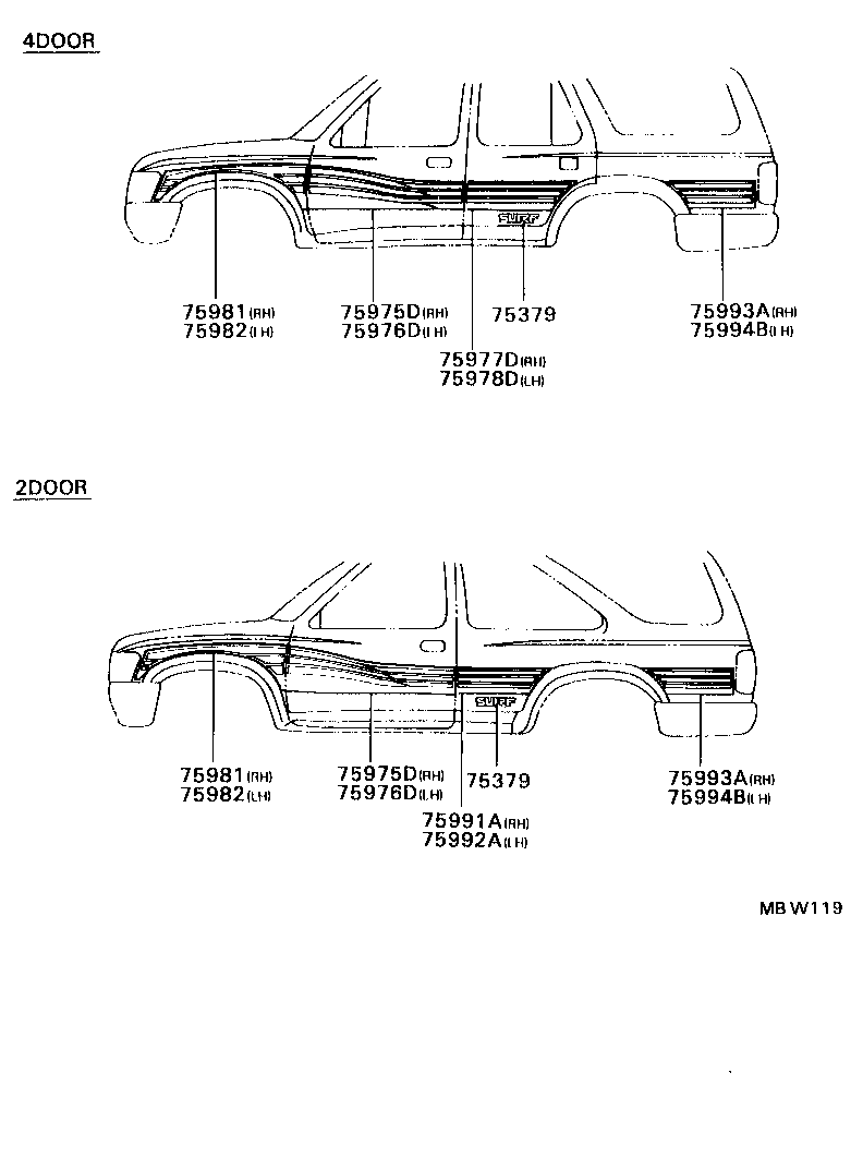 75357-35020 MARK, SIDE PANEL product image