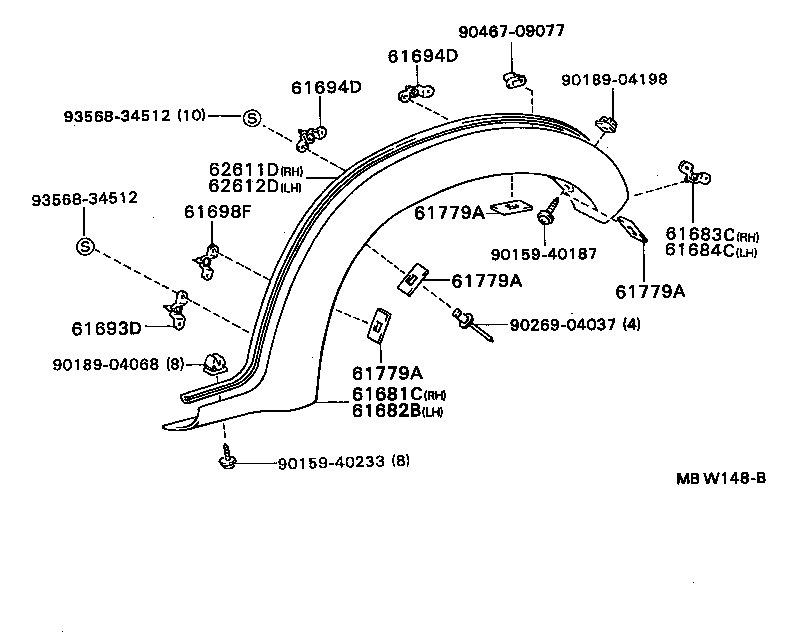 61102-89901 PANEL SUB-ASSY, COWL SIDE, LH product image