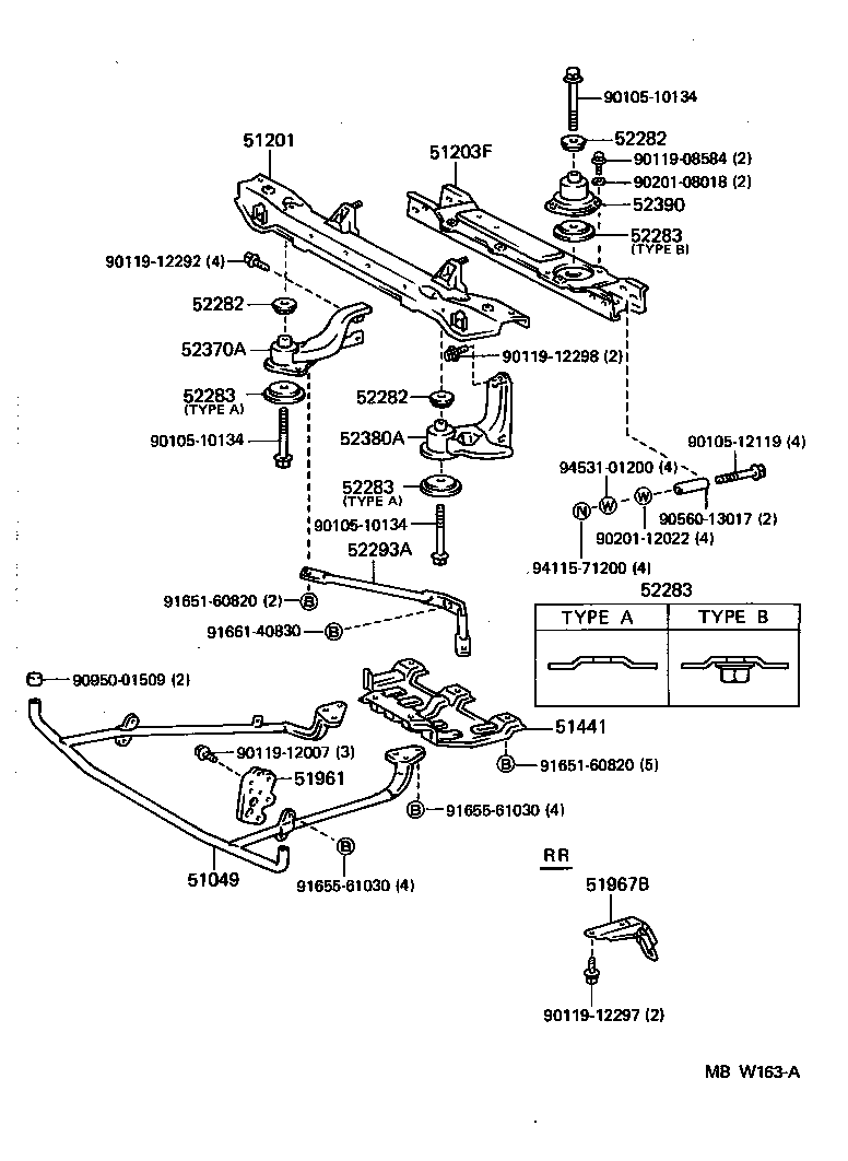 51203-28070 CROSSMEMBER SUB-ASSY, FRONT SUSPENSION product image