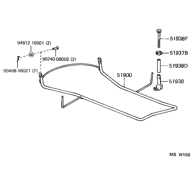 51901-28010 CARRIER ASSY, SPARE WHEEL product image