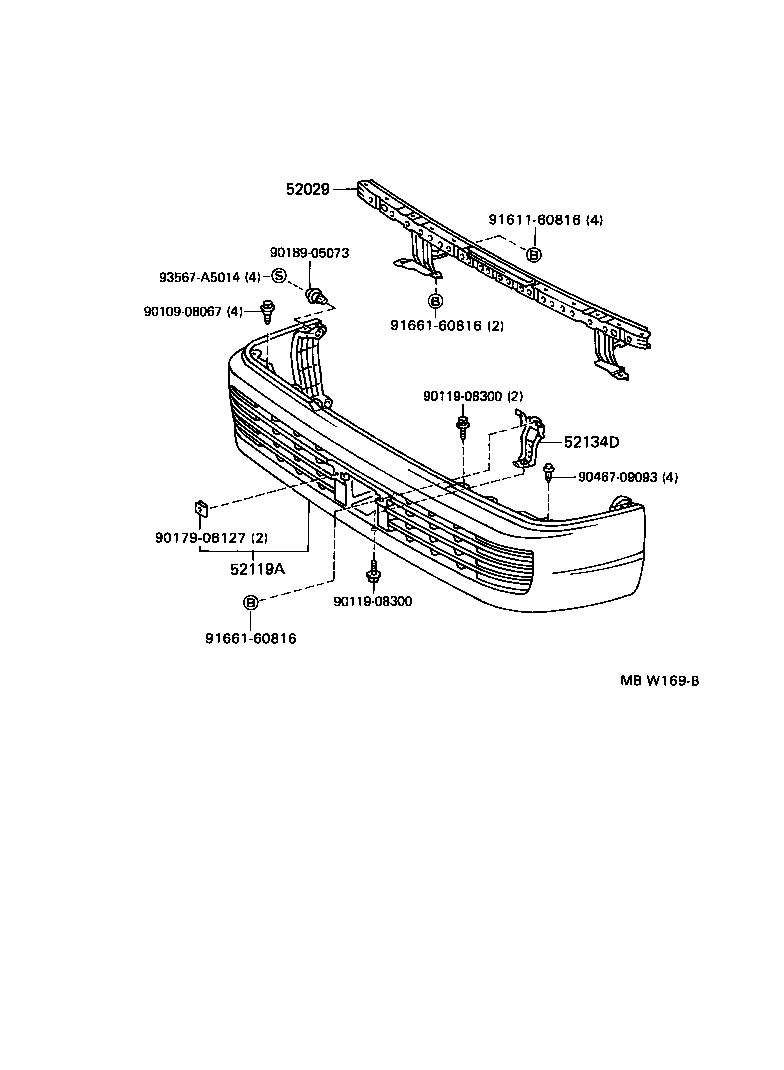 52115-28030 SUPPORT, FRONT BUMPER SIDE, RH product image