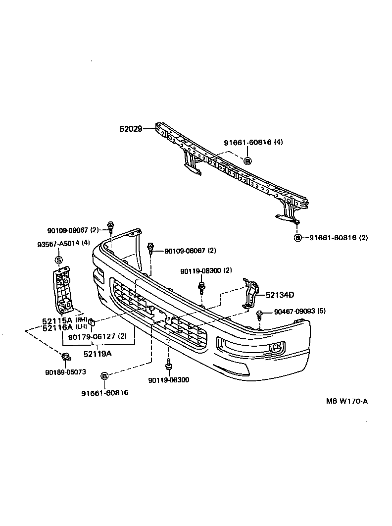 52115-28030 SUPPORT, FRONT BUMPER SIDE, RH product image