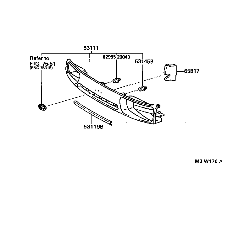 53101-28060 GRILLE, RADIATOR product image