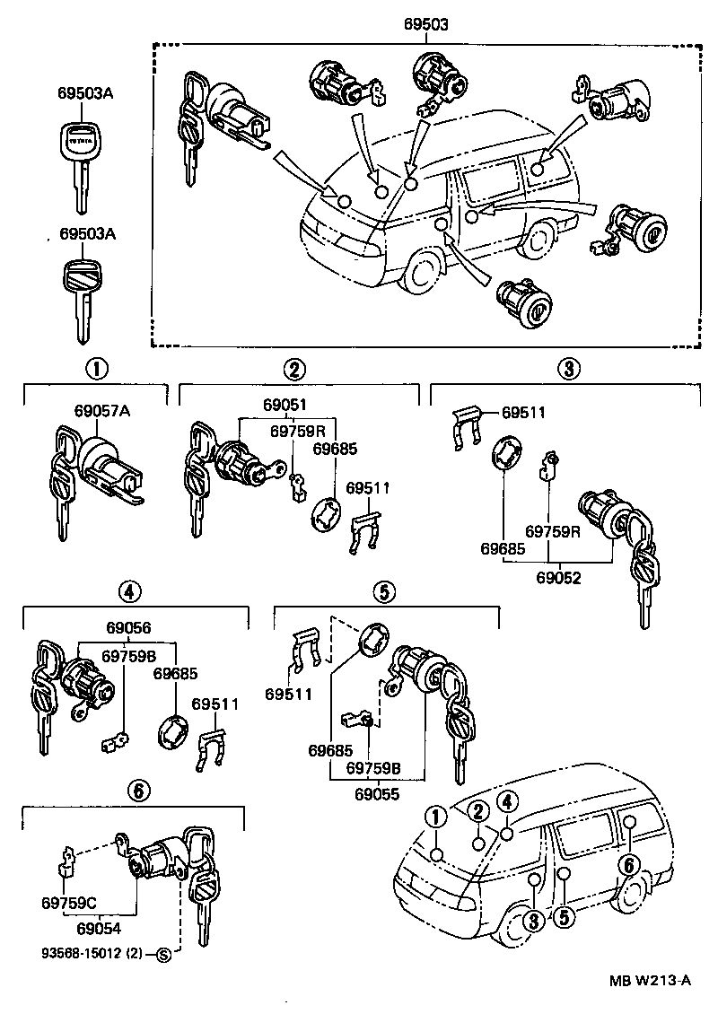 69005-28200 CYLINDER SET, LOCK product image