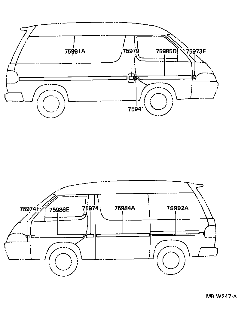 75973-28020 STRIPE, FRONT SIDE PANEL, RH product image