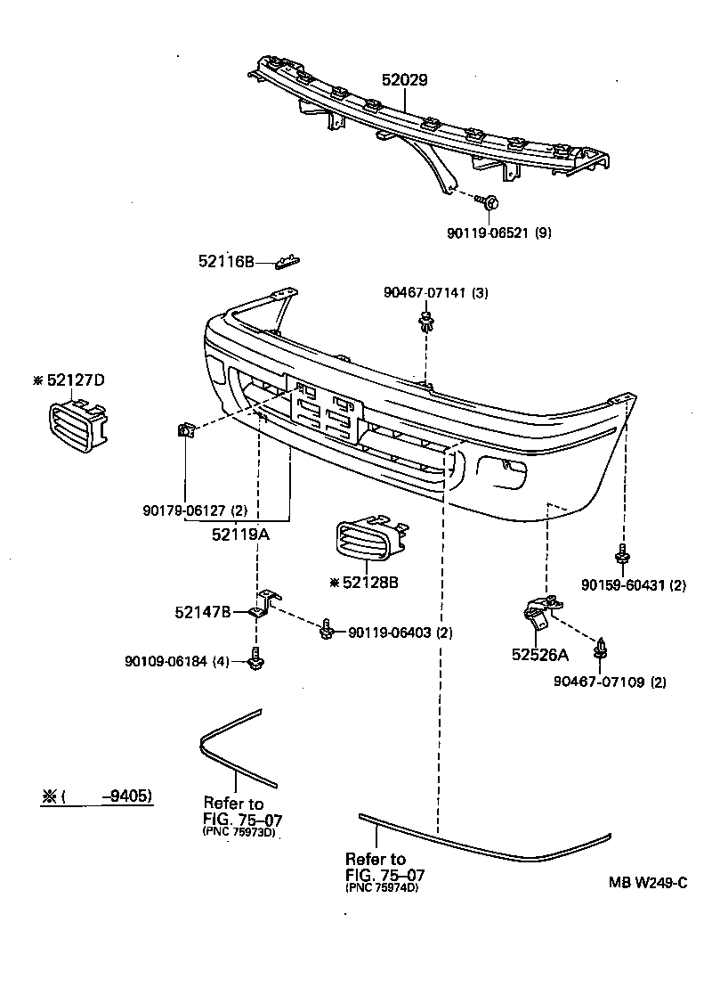 52128-10010 COVER, FRONT BUMPER HOLE, LH product image