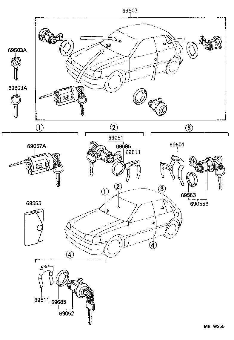 69005-10260 CYLINDER SET, LOCK product image