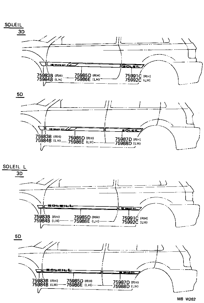 75985-10490 STRIPE, FRONT DOOR OUTSIDE, RH product image