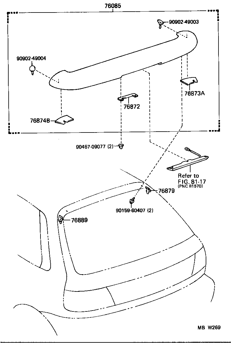 76085-10120-C0 SPOILER SUB-ASSY, REAR product image