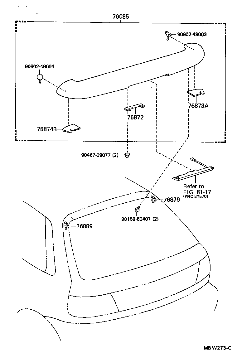 76871-10130 SPOILER SUB-ASSY, REAR product image