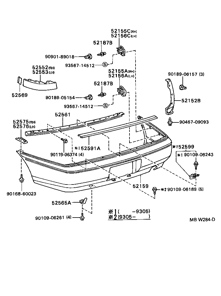 52155-20280 SUPPORT, REAR BUMPER SIDE, NO.1 RH product image