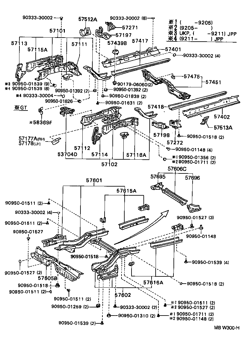 57402-05020 MEMBER SUB-ASSY, MAIN FLOOR SIDE, LH product image
