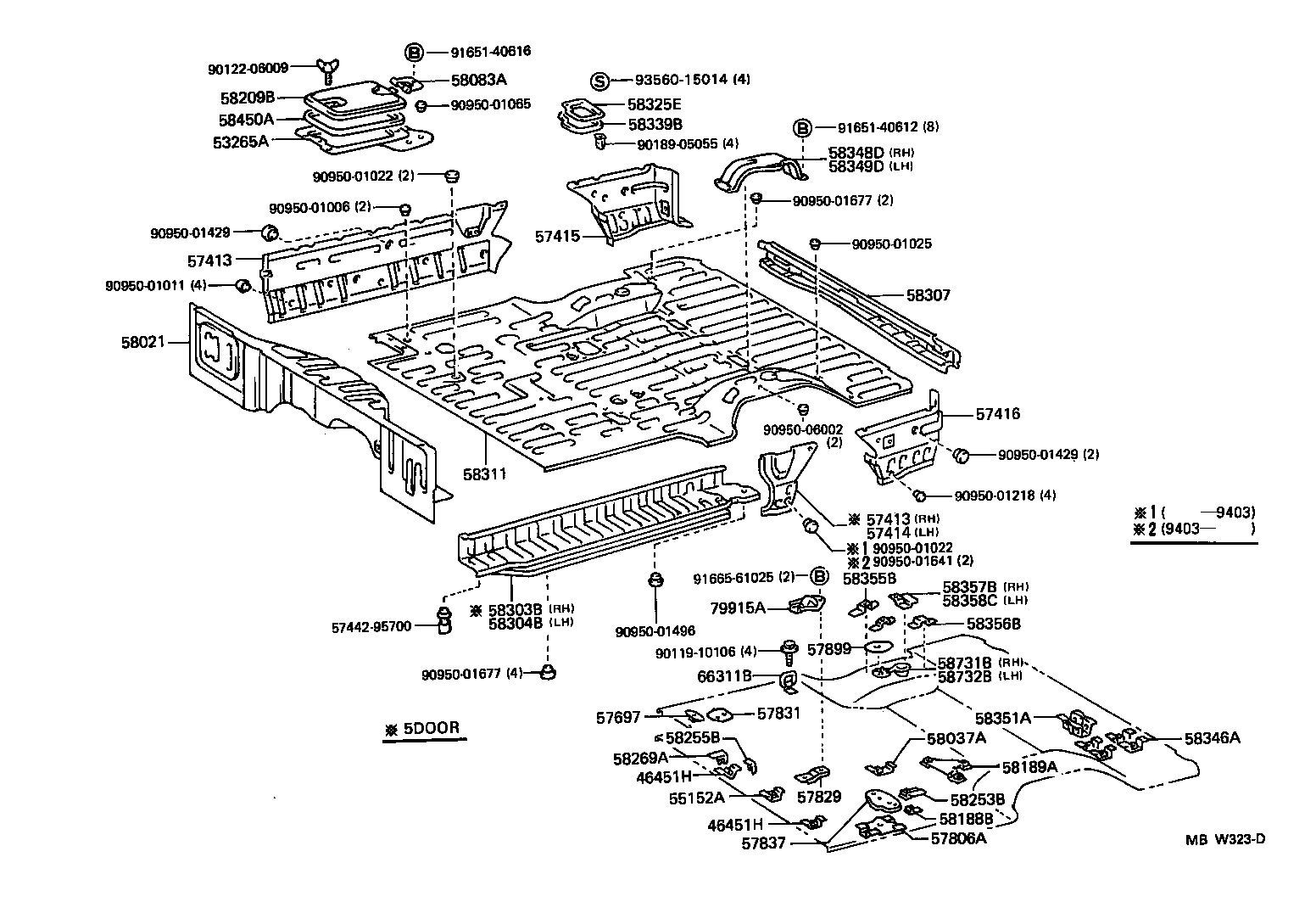 57068-28150 MEMBER SUB-ASSY, REAR FLOOR REAR CROSS, INNER product image