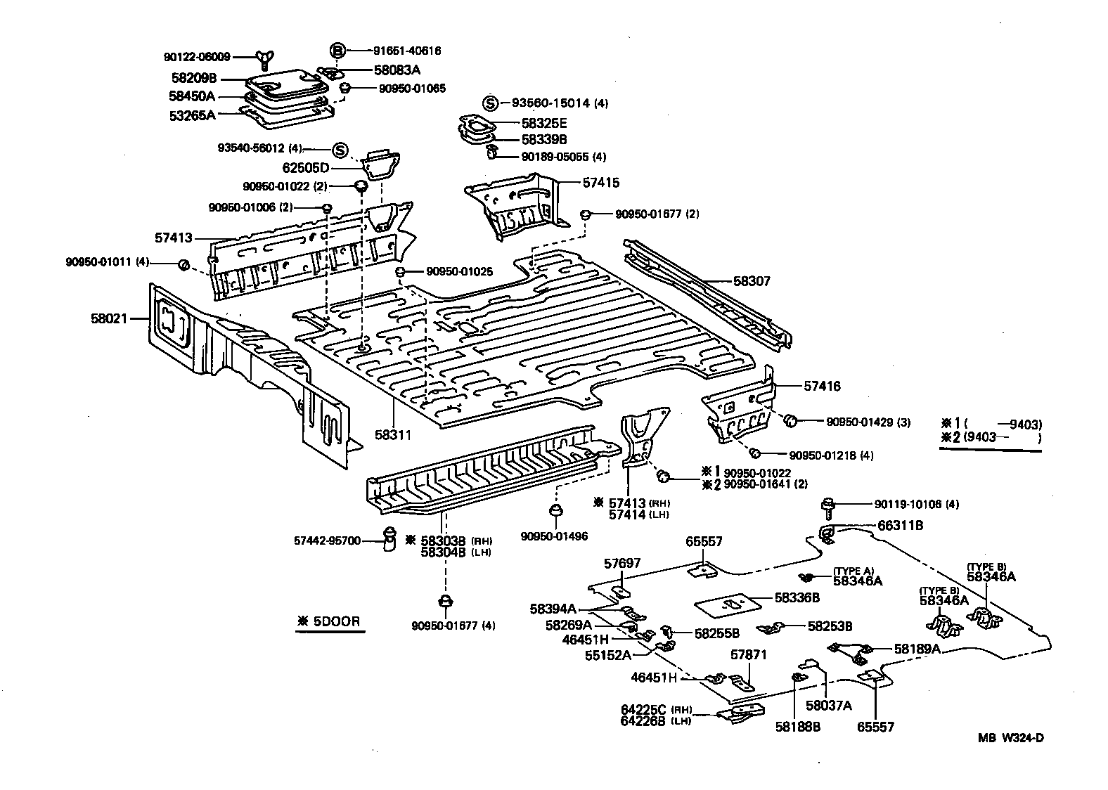 57068-28150 MEMBER SUB-ASSY, REAR FLOOR REAR CROSS, INNER product image