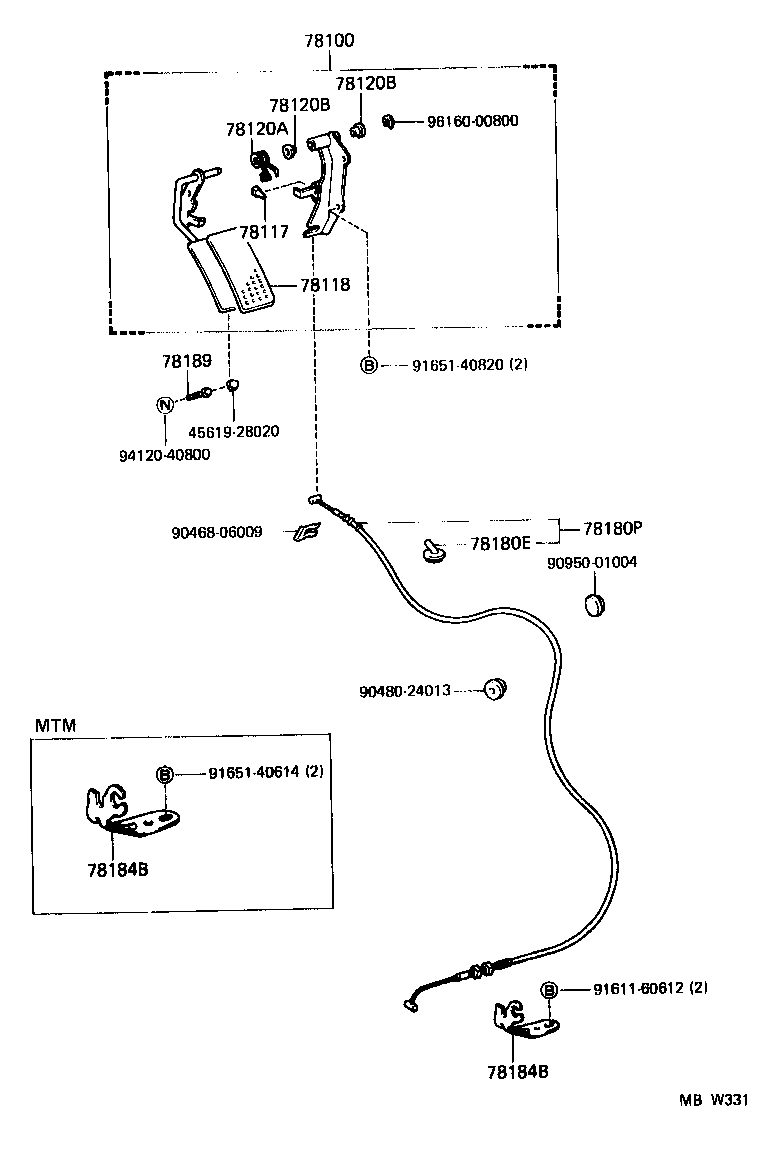 78411-28010 KNOB, THROTTLE CONTROL CABLE product image