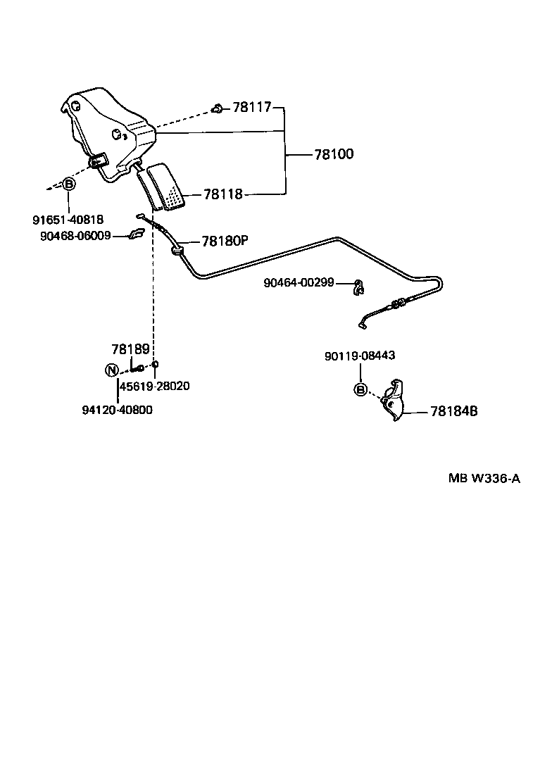 78184-28020 BRACKET, ACCELERATOR CONTROL CABLE product image