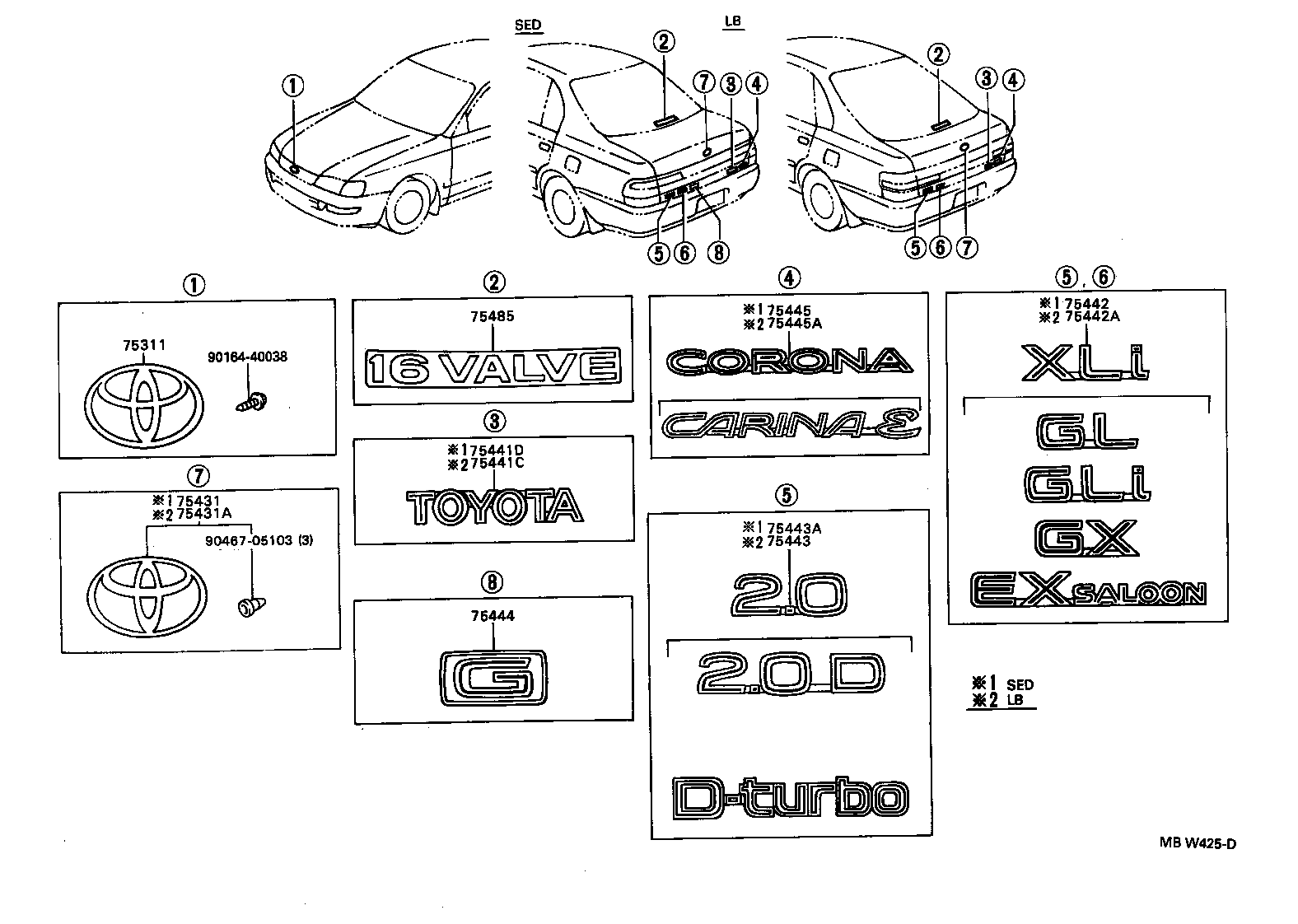 75442-20770 PLATE, LUGGAGE COMPARTMENT DOOR NAME, NO.2 product image
