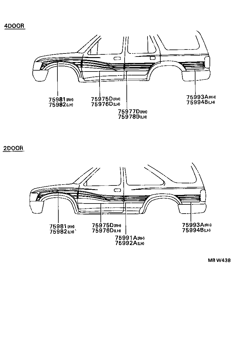 75985-35340 STRIPE, FRONT DOOR OUTSIDE, FRONT RH product image