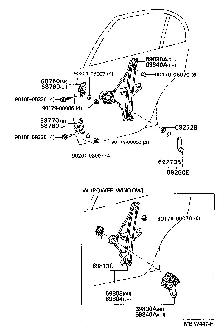 69830-20300 REGULATOR ASSY, REAR DOOR WINDOW, RH product image