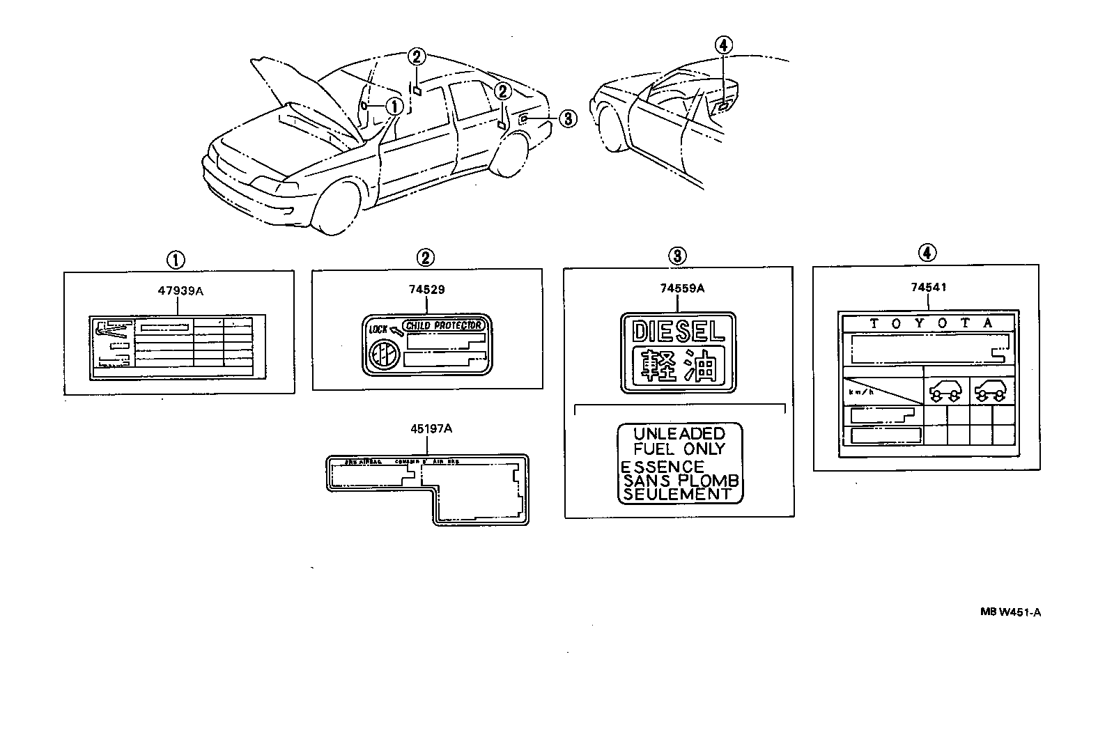 45197-20050 LABEL, AIR BAG CAUTION product image