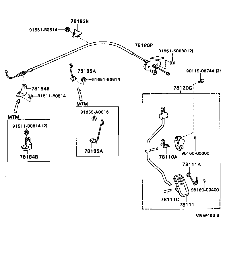 78183-20170 CLAMP, ACCELERATOR CONTROL CABLE product image
