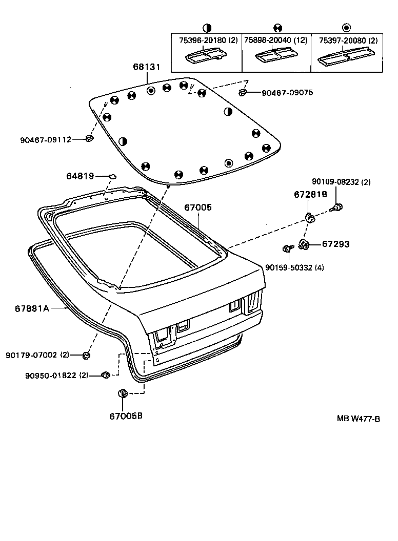 64795-05010 TRIM, BACK WINDOW OPENING product image