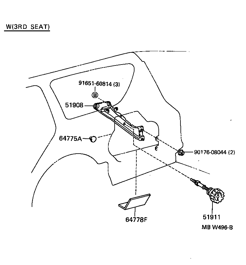 Toyota 51904-06010 BRACKET SUB-ASSY, SPARE WHEEL CARRIER