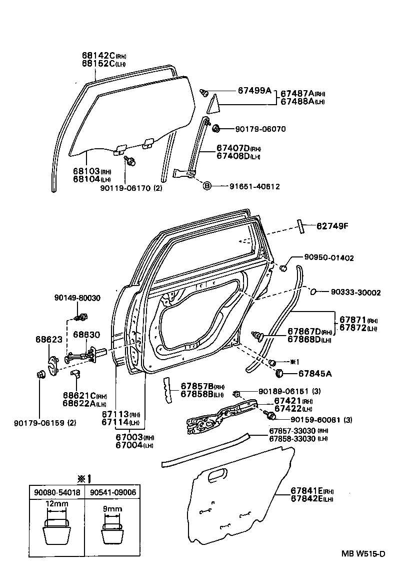 67488-06010 GARNISH, REAR DOOR REAR GUIDE BRACKET, LH product image