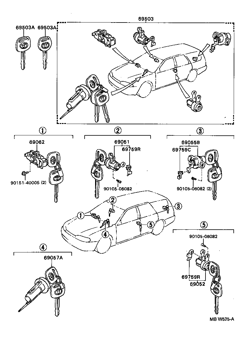 69005-33090 CYLINDER SET, LOCK product image