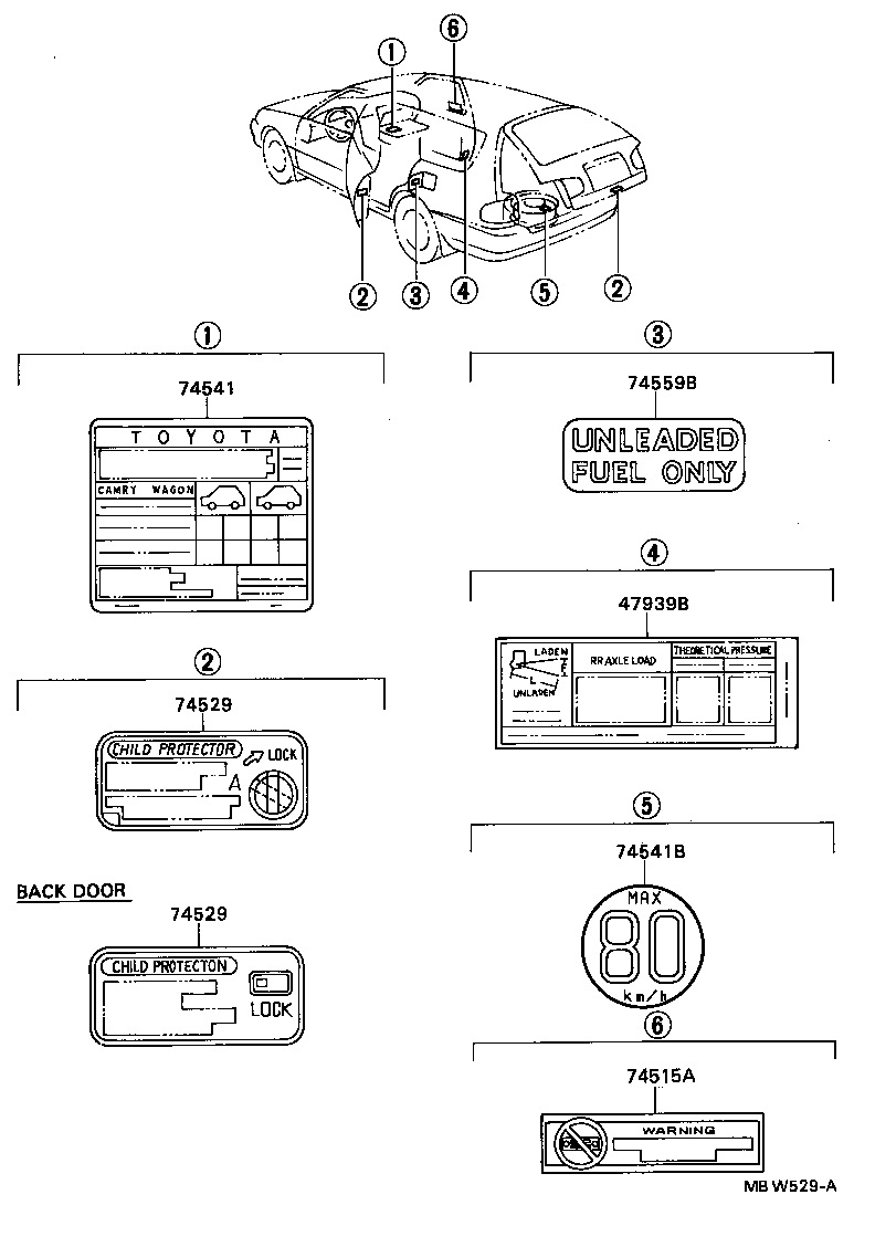 42661-06110 PLATE, TIRE PRESSURE CAUTION product image