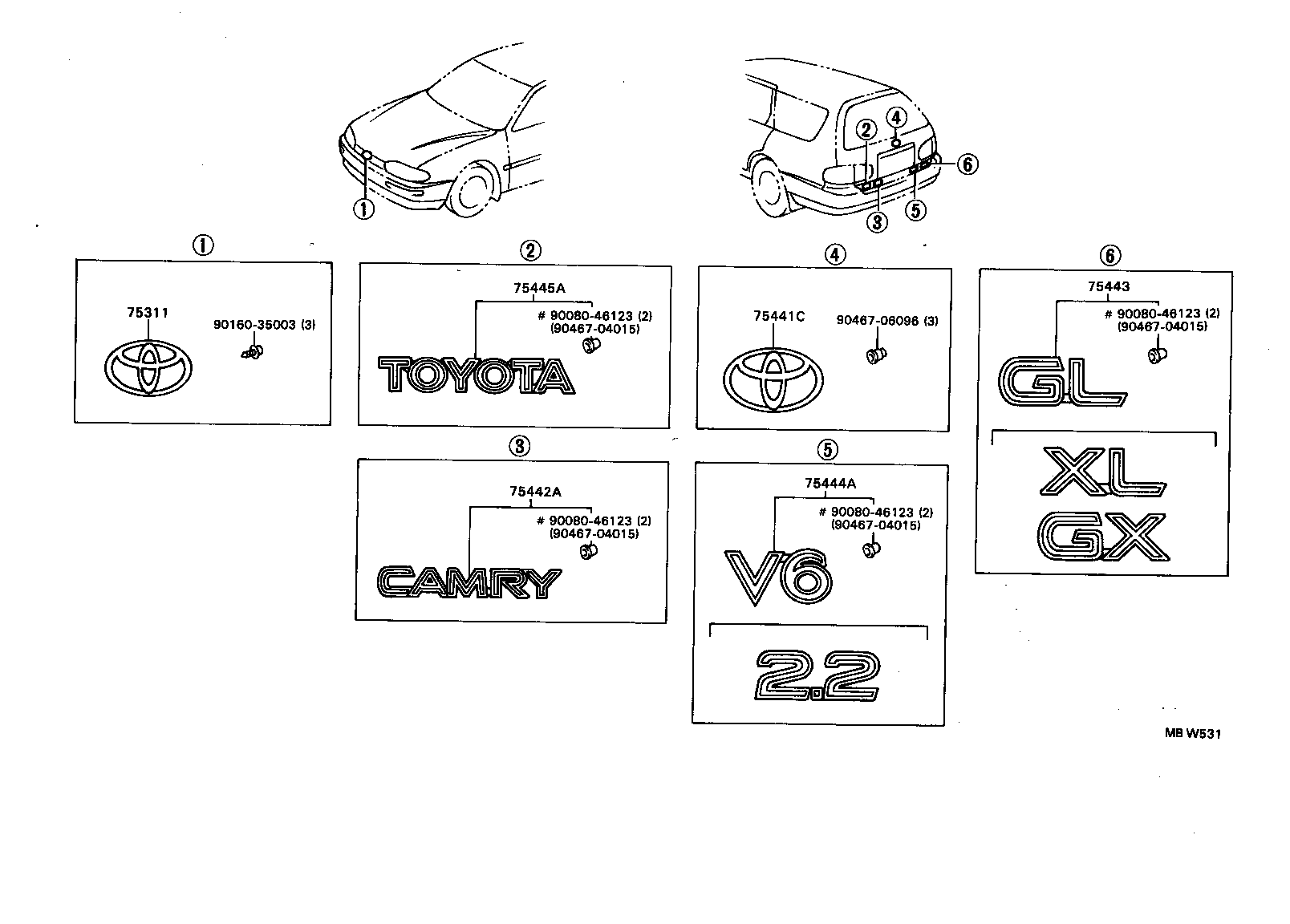 75445-06010 PLATE, BACK DOOR NAME, NO.5 product image
