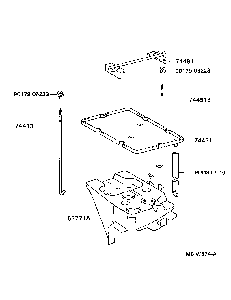 Toyota 74431-33020 TRAY, BATTERY